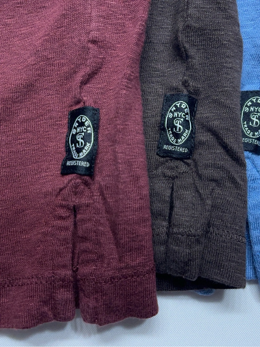 Todd Snyder Linen T Shirts Mens Small Coconut Sail Blue Burgundy Lot If Three - Picture 4 of 10